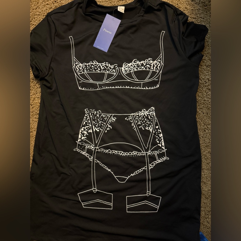Black Lingerie Tee - NWOT